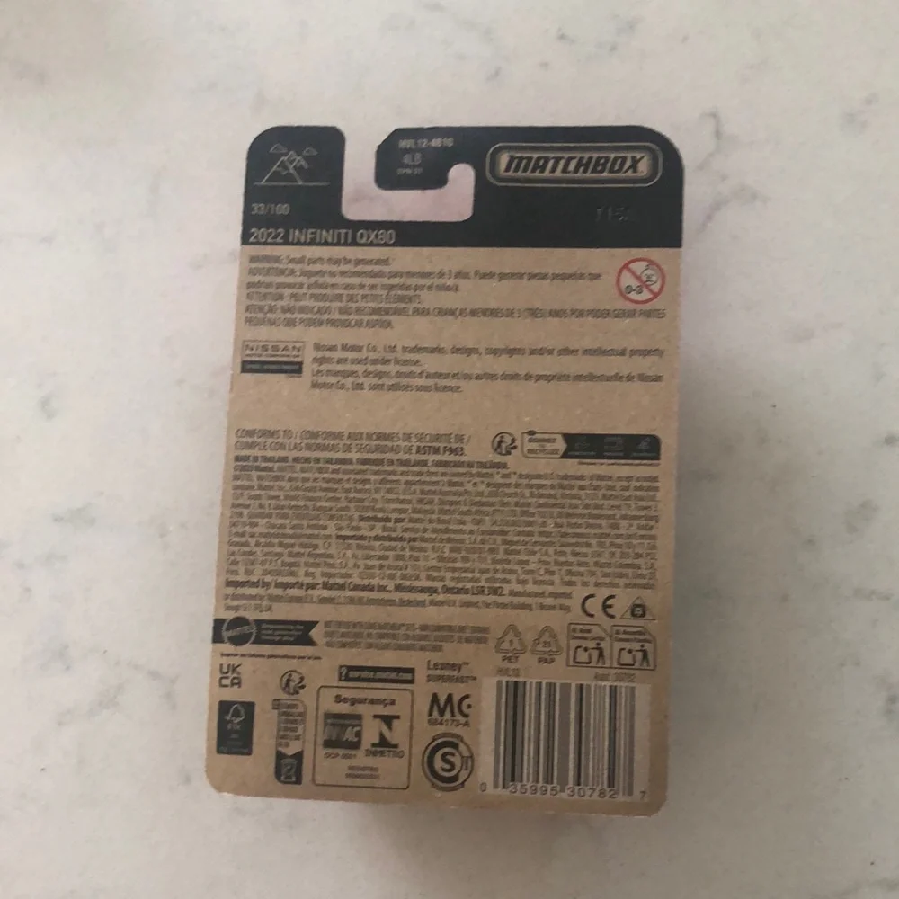 Matchbox Gray Infinity QX80 Toy Car
